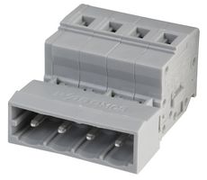 231-604 - Pluggable Terminal Plug Connector with CAGE CLAMP Actuation, 4 way, 5mm pitch, Grey