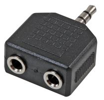 PSG08552 - Headphone Jack Splitter, 3.5mm Jack Adaptor, 2x Mono Sockets to Stereo Plug