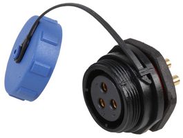 PELR0192 - Circular Threaded Panel Mount Connector Socket, 3-Pole, IP68