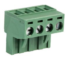 MC000138 - 5mm Pluggable Terminal Block, Plug, 4 Way, 26AWG to 12AWG, 16A