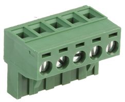 MC000179 - 5.08mm Pluggable Terminal Block, Plug, 5 Way, 26AWG to 12AWG, 16A
