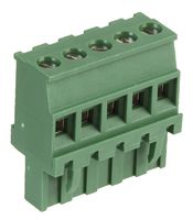 MC000187 - 5.08mm Pluggable Terminal Block, Plug - R/A, 5 Way, 24AWG to 14AWG, 16A