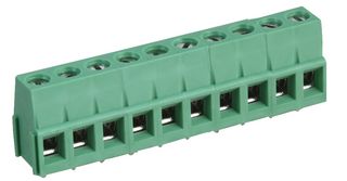 MC000040 - 5.08mm PCB Terminal Block, 10 Way, 26AWG to 12AWG, Screw