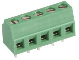 MC000021 - 3.81mm PCB Terminal Block, 5 Way, 26AWG to 16AWG, Screw