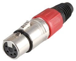 PSG08729 - 5 Pole XLR Socket, Red