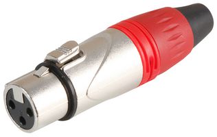 PSG08747 - 3 Pole XLR Socket, Silver / Red