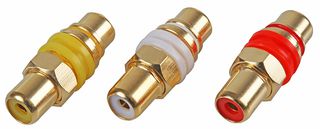 PSG08766 - Phono Socket to Socket Adaptors, A/V Colour Coded, Set of 3