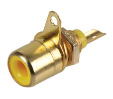 PS11535 - Gold Plated RCA Phono Sockets, Yellow, Pack of 10