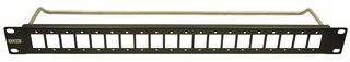CP30163 - 20 Port 1U Slim Panel with Cable Bar, 4-40 Holes