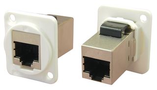 CP30222SW - RJ45 Cat6 Socket to RJ45 Cat6 Socket Feedthrough Connector, White,