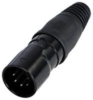 RCX5M-Z-001-0 - 5 Pole XLR Plug, IP65, Black, Tin Plated Contacts