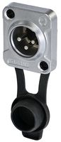 RRX3M-Z-000-0 - 3 Pole Front Panel Mount XLR Plug, D Size, IP65, Chrome
