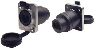 CP30220MIP65S - XLR RJ45 Cat5e Panel Mount Feedthrough Socket, IP65