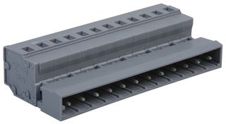 231-612 - Pluggable Terminal Plug Connector with CAGE CLAMP Actuation, 12 way, 5mm pitch, Grey