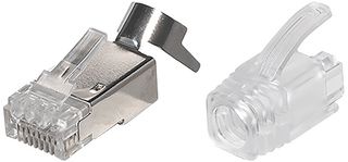 PGSCB7.5CLR#20 - XXL RJ45 Plug and Boot Set, Cat6 / Cat6a, 7.5mm Cables