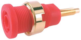 FCR7358GR - 4mm Panel Mount Banana Socket, Red