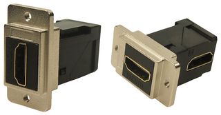 CP30753M3 - Dual Slim HDMI Right Angle Socket to HDMI Straight Socket, Nickel Frame, M3 Holes