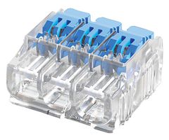 30-0093-10 - 3 Way Gen. II Lever Lock Wire Connectors, 4mm2, 24 AWG to 12 AWG, 450V AC, 32A, Pack of 10