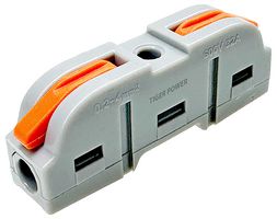 TGR-QC-1-1 - 1 Way Quick Wire Lever Lock Inline Terminal Block Connector Splitter, 32A, 250V AC, Pack of 5