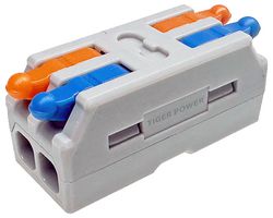 TGR-QC-2-2-B - 2 Way Quick Wire Inline Splice Lever Lock Terminal Block Connector, 32A, 250V AC,  Pack of 5
