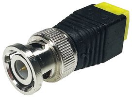 TGR-BNC-Y - BNC Plug to 2x Screw Terminal Block Adaptor, Yellow