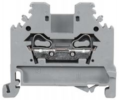 280-101 - 2 Conductor Through Terminal Block, 35mm DIN Rail, Cage Clamp, 28AWg to 12AWG, 24A