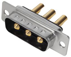 MHCDS3W3P2 - 3W3 Combination Power and Signal D Sub Plug, Vertical Solder Pins, 20A