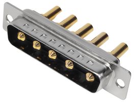 MHCDS5W5P2 - 5W5 Combination Power and Signal D Sub Plug, Vertical Solder Pins, 20A