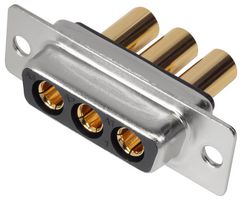 MHCDS3W3S4 - 3W3 Combination Power and Signal D Sub Socket, Vertical Solder Cup, 40A