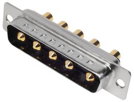 MHCDD5W5P4 - 5W5 Combination Power and Signal D Sub Plug, Vertical Solder Pins, 40A