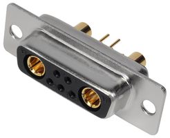 MHCDD7W2S4 - 7W2 Combination Power and Signal D Sub Socket, Vertical Solder Pins, 40A