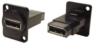 CP30233MB - DisplayPort Socket to DisplayPort Socket Feedthrough Coupler, Metal, Black, CSK Plain Holes