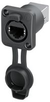 NE8FDPS-TOP - Ethercon TOP Airtight Straight Feedthrough Chassis, RJ45 Socket