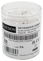 HAY-RJ45CAT5-T100RAP - RJ45 Cat5e Plugs, Rapid Fit, Pack of 100