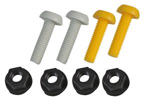 310 - Number Plate Fixings - Yellow / White Plastic Nuts & Bolts