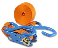 MP607 - Ratchet Strap and Hooks, 4.5m x 25mm 600Kg GS