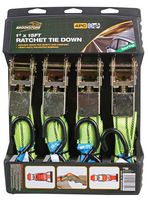 BR350505 - Ratchet Tie Down Straps, 1" x 15ft  4 Pack