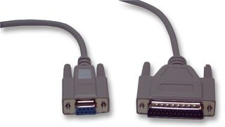 SL-410 - 9 Pin D Sub Female to 25 Pin D Sub Male Modem Lead, 10m Ivory