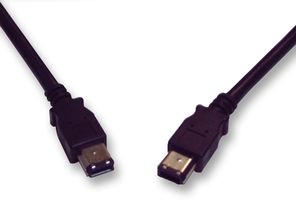 PS11261 - FireWire (IEEE 1394) 6 Pin Male to 6 Pin Male Lead, 5m Black
