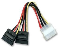 PSG04316 - Molex LP4 to Dual 15 Pin SATA Power Connections Lead, 100mm