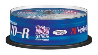 43538 - 16x Speed DVD-R Wide Inkjet Printable Blank DVDs - 25 Pack Spindle