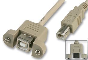 CS13004 - USB 2.0 B Panel Mount Female to USB 2.0 B Male Lead, 3m