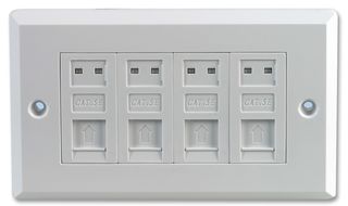 UT-8704 - 4-Port Cat5e RJ45 Socket Faceplate