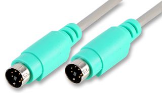 PSG04320 - PS/2 6 Pin Mini DIN Male to Male Lead, 2m Green