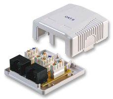 PSG08001 - 2-Port Cat6 RJ45 Surface Mount Socket - Unshielded
