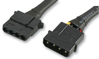 AK-CBPW02-30 - 4 Pin Molex Male to Female Extension Lead, 0.3m Sleeved