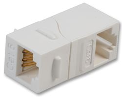 S-ACK90WH - Unshielded Cat6 Female to Female Coupler, White - Rear Outlet 90° to Front Outlet