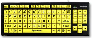 KYB-MON2VIS-UCUH - Monster 2 USB High Contrast Keyboard Large Keys 2 Port USB Hub - Black/Yellow