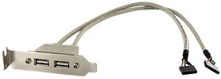 USBPLATELP - 2 Port USB 2.0 A Female Slot Plate Adaptor