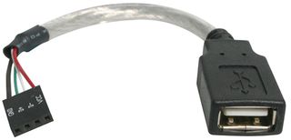 USBMBADAPT - USB 2.0 A Female to 4 Pin USB Motherboard Header Adaptor, 150mm